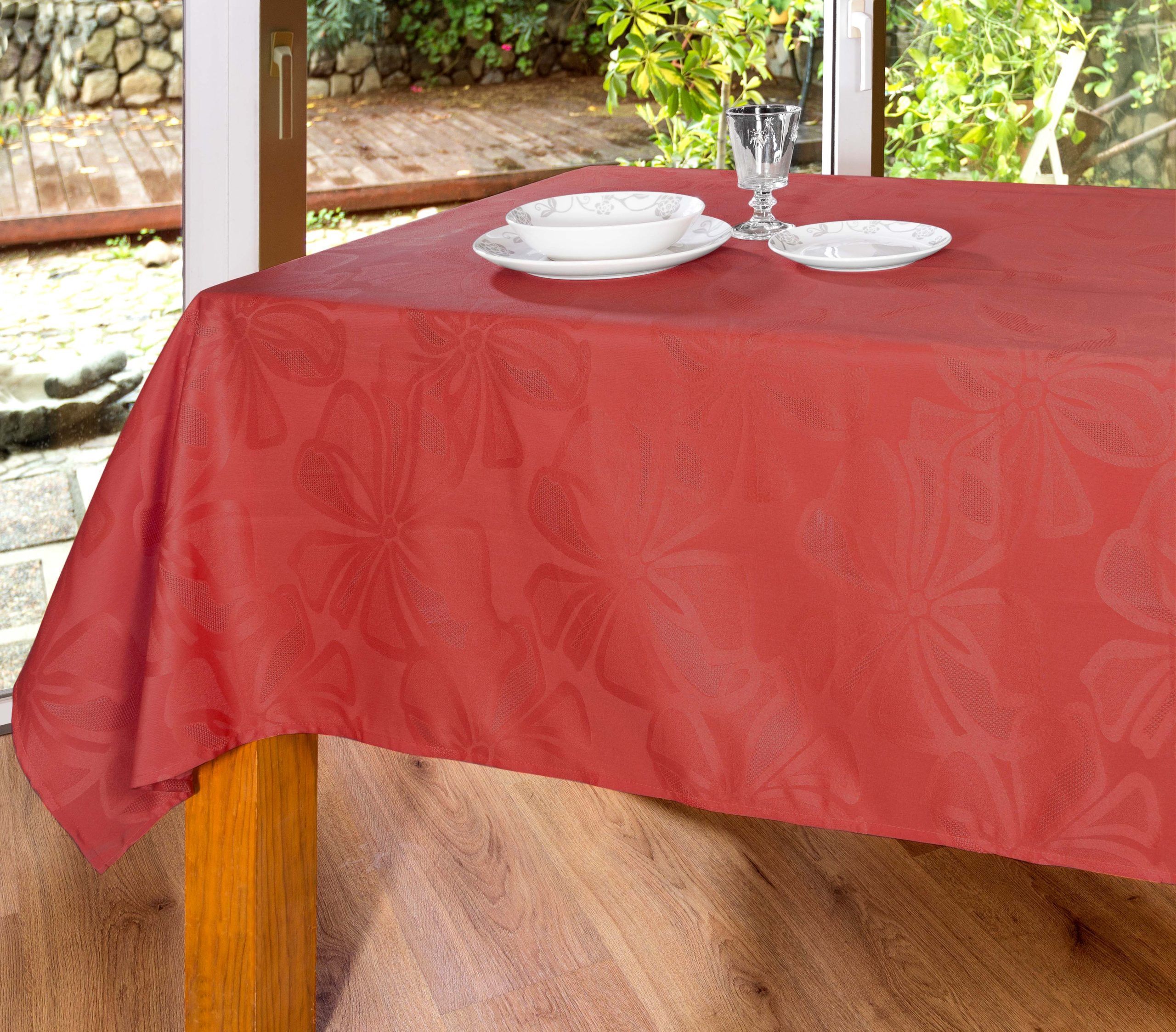 Mantel Jacquard Texturizado Premium Rojo - Doral