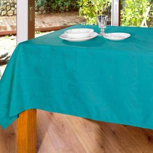 Mantel Jacquard Texturizado Silver / Turquesa - Doral