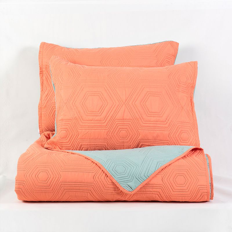 Quilt MF Bicolor King / Naranjo Verde - Mashini - Imagen 2