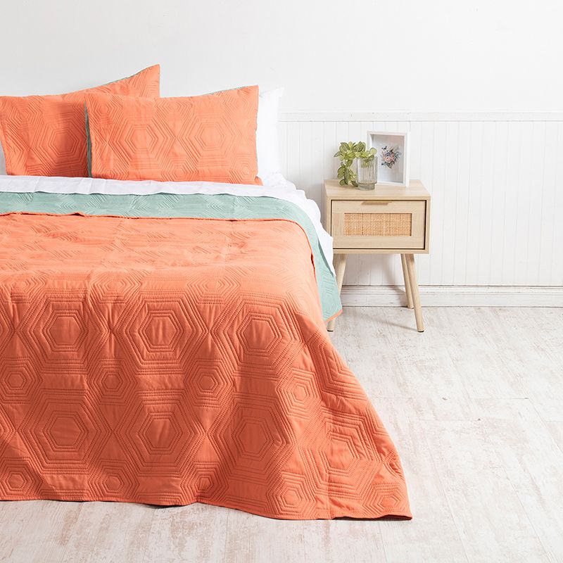 Quilt MF Bicolor King / Naranjo Verde - Mashini