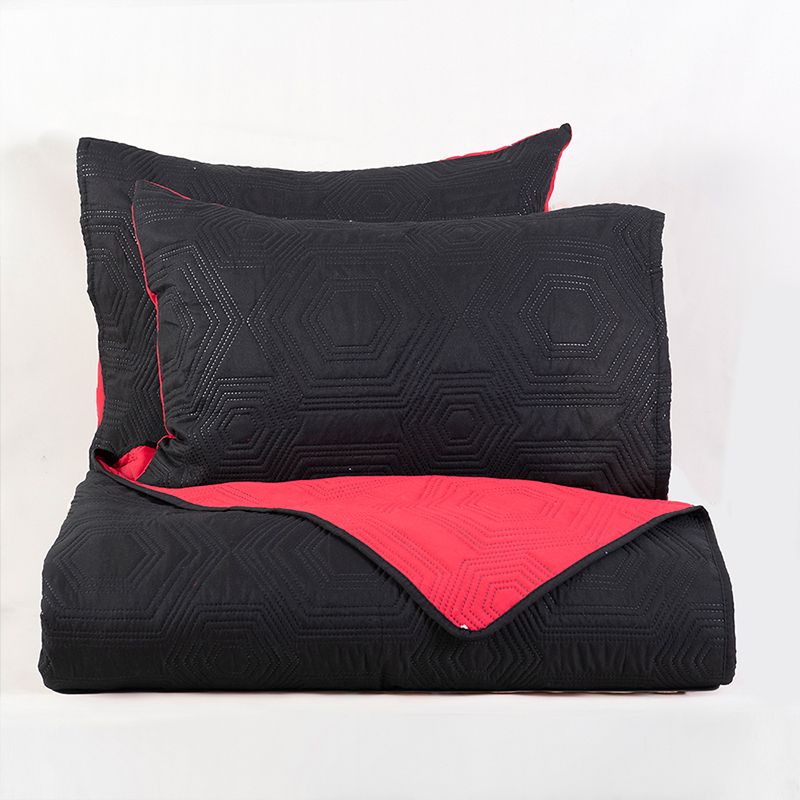 Quilt MF Bicolor 1.5 Plaza / Negro Rojo - Mashini - Imagen 2