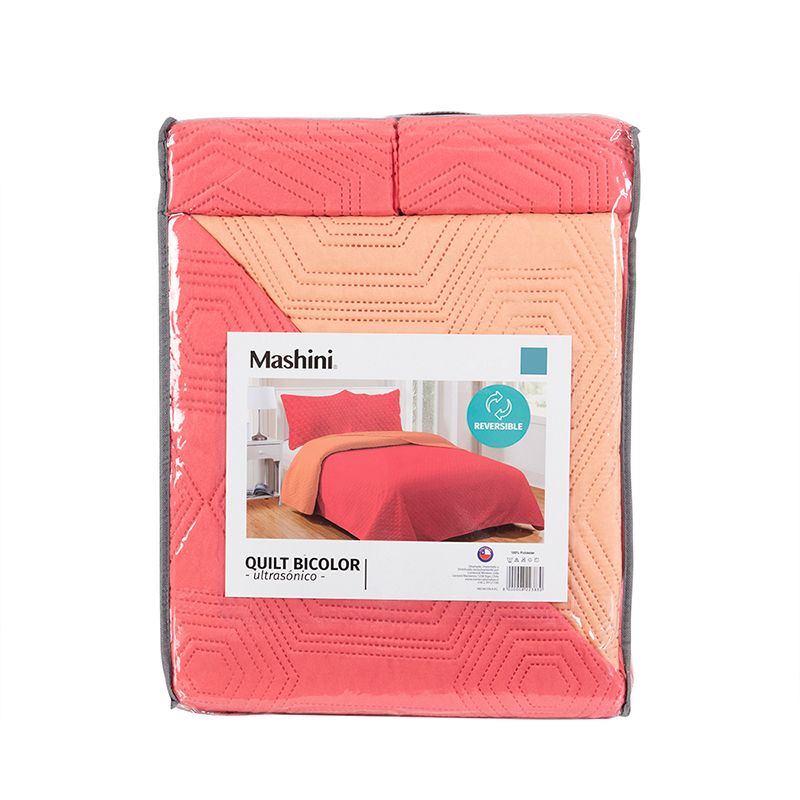 Quilt MF Bicolor 2 Plazas / Sandia Coral - Mashini - Imagen 3