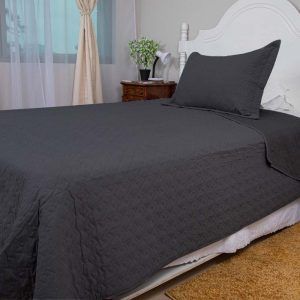 Quilt Velvety 1.5 Plaza / Negro - Doral