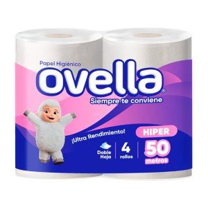 Papel Higiénico Doble Hoja 4und 50mts - Ovella