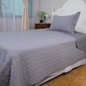 Quilt Velvety 1.5 Plaza / Gris - Doral