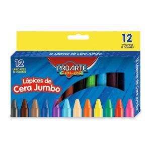 Lápices Cera 12 Colores Estra Gruesos - Proarte