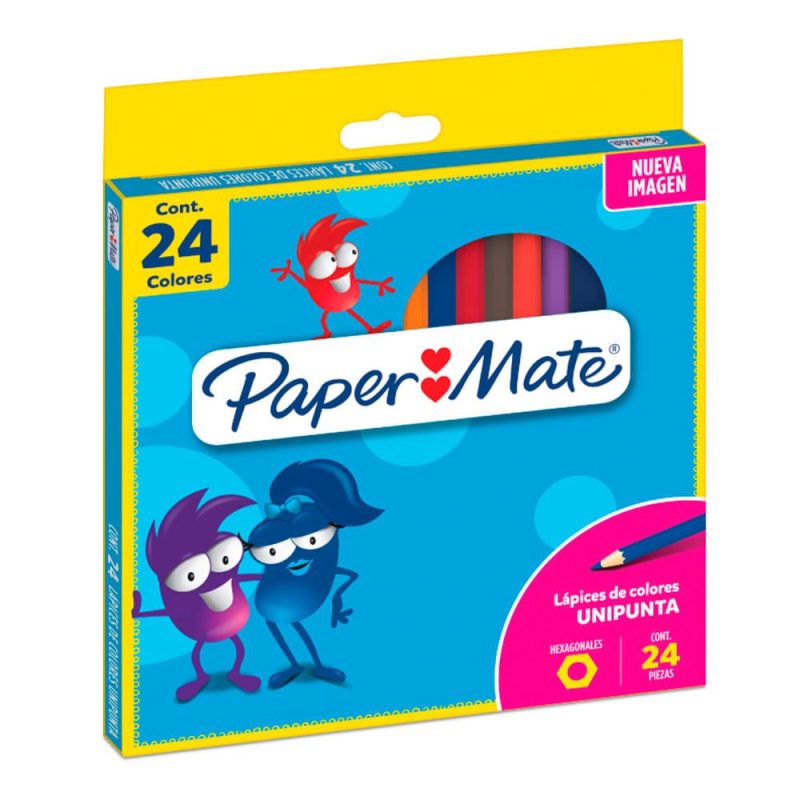 Lápices 24 Colores Hexagonal- Paper Mate
