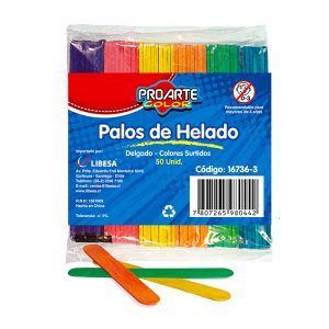 Palos de Helado Color Delgado 50unid - Proarte