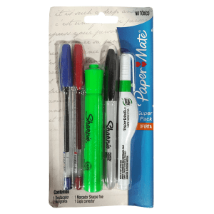 Pack Oficina 1 Destacador + 2 Bolígrafos + 1 Marcador Sharpie Fine + 1 Corrector - Paper Mater