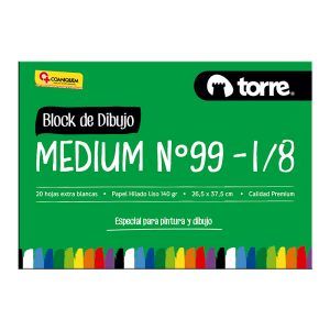 Block de Dibujo Medium N° 99 / 20 Hojas - Torre