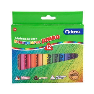 Lápices Cera 12 Colores Triangular - Torre