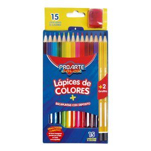 Lápices de Color 12 und Largos + 2 Lápices Grafitos + Sacapuntas - Proarte