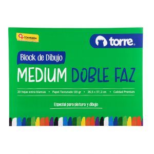 Block de Dibujo Medium Doble Faz 20 Hojas - Torre