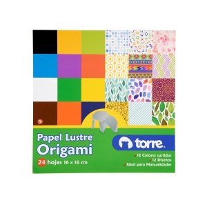 Block Papel Lustre Para Origami 24 Hojas - Torre