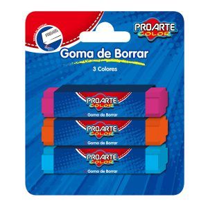 Goma de Borrar 3 Colores - Proarte