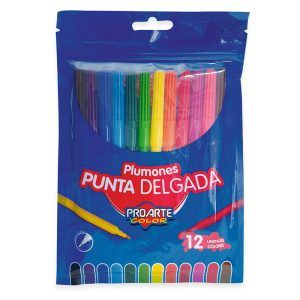 Plumón Punta Delgada 12 Colores - Proarte