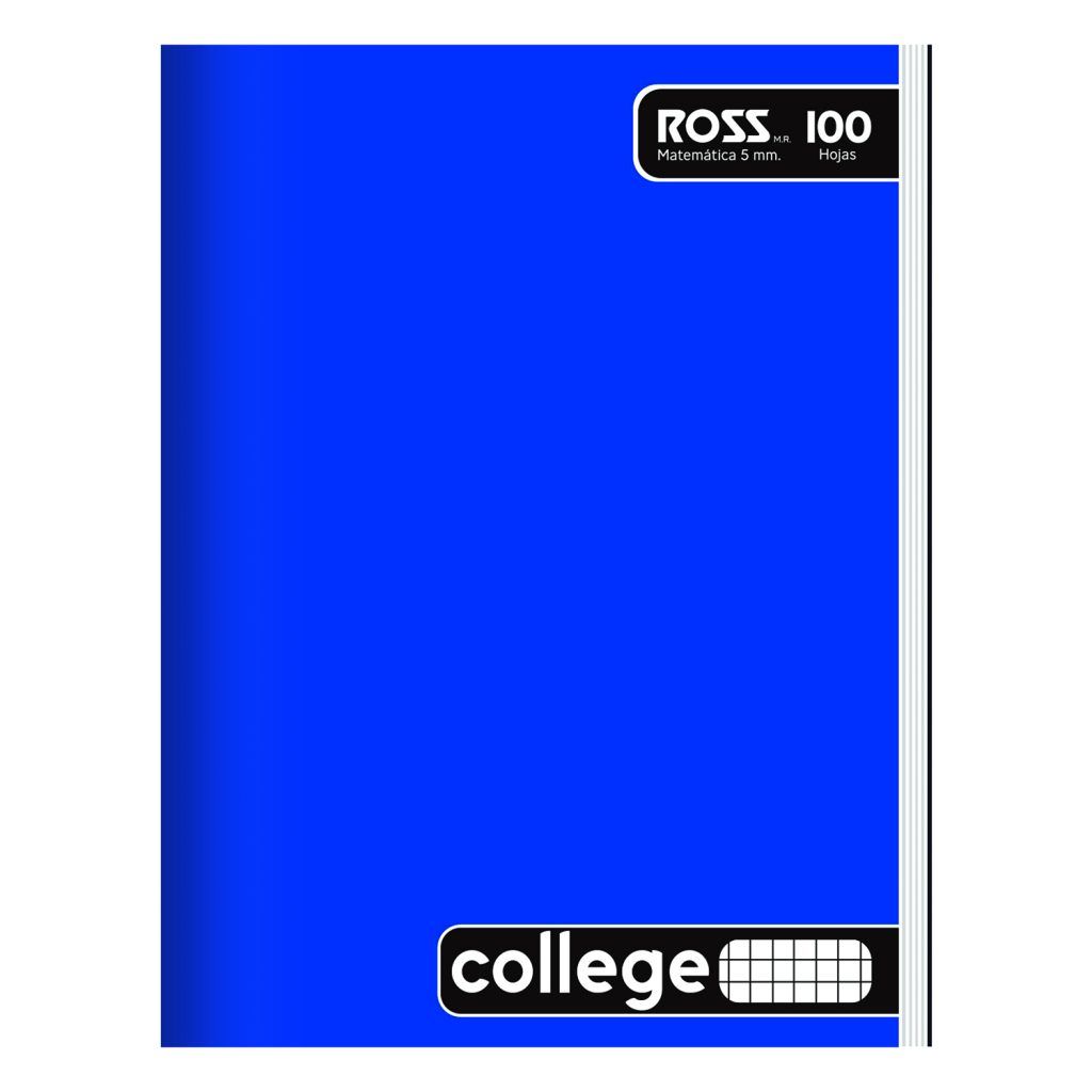 Cuaderno Ross Colegge Liso 100HJ 5mm Azul - Ross