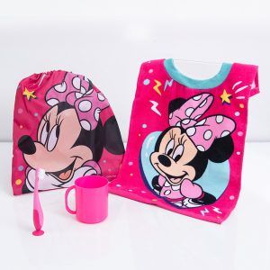 Set Escolar Toalla + Vaso + Cepillo de Dientes / Minnie Run - Mashini