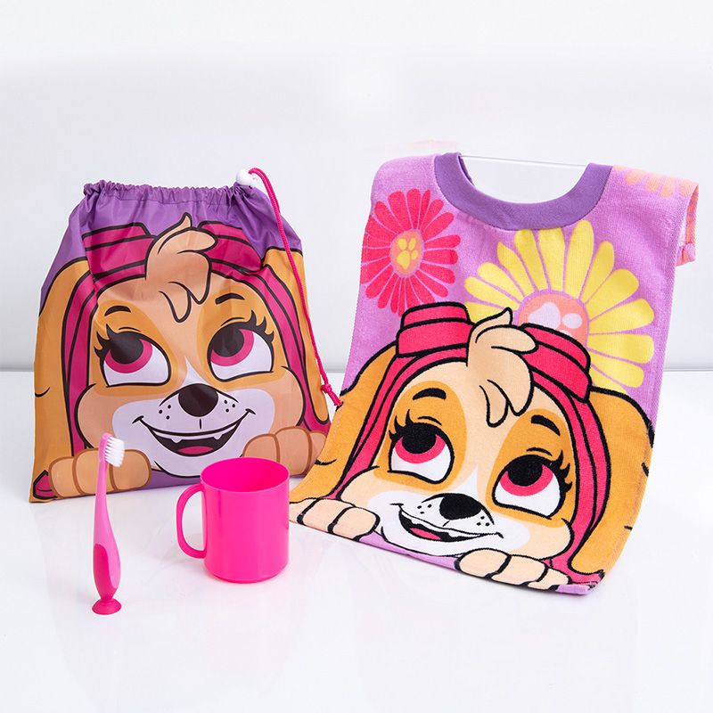Set Escolar Toalla + Vaso + Cepillo de Dientes / Paw Patrol Niña Flower - Mashini