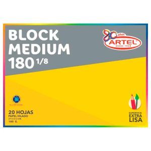 Block de Dibujo Medium 180 1/8 20 Hojas - Artel