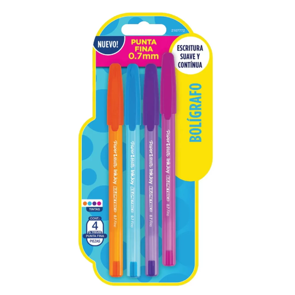 Bolígrafo Inkjoy Punta Fina Colores Surtidos 4 - Paper Mate