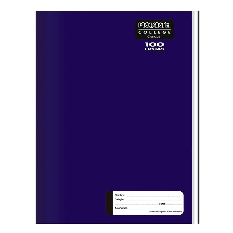 Cuaderno College Liso Ciencias 100 Hojas - Proarte
