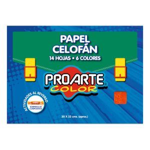 Estuche Papel Celofán 14 Hojas 6 Colores - Proarte