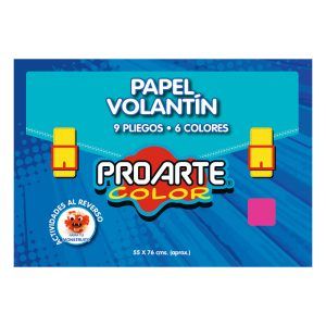 Estuche Papel Volantín 9 Hojas 6 colores - Proarte