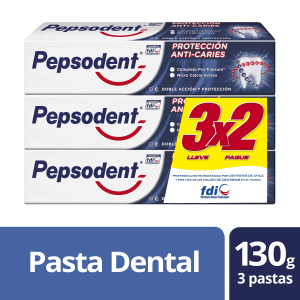 Pasta Dental CD Protección Anti Caries mpk 3x130g - Pepsodent