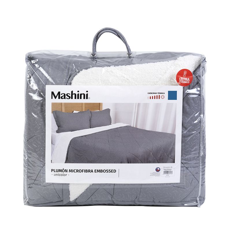 MASHINI Plumon MF Emboss+Sherpa King Gris - Imagen 3