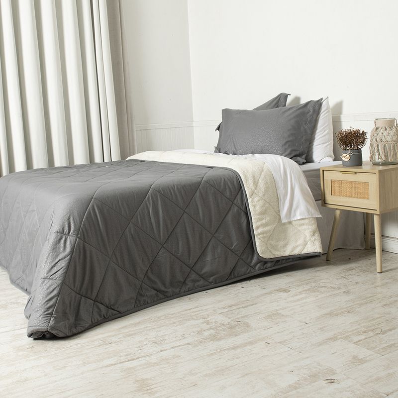 MASHINI Plumon MF Emboss+Sherpa King Gris - Imagen 2