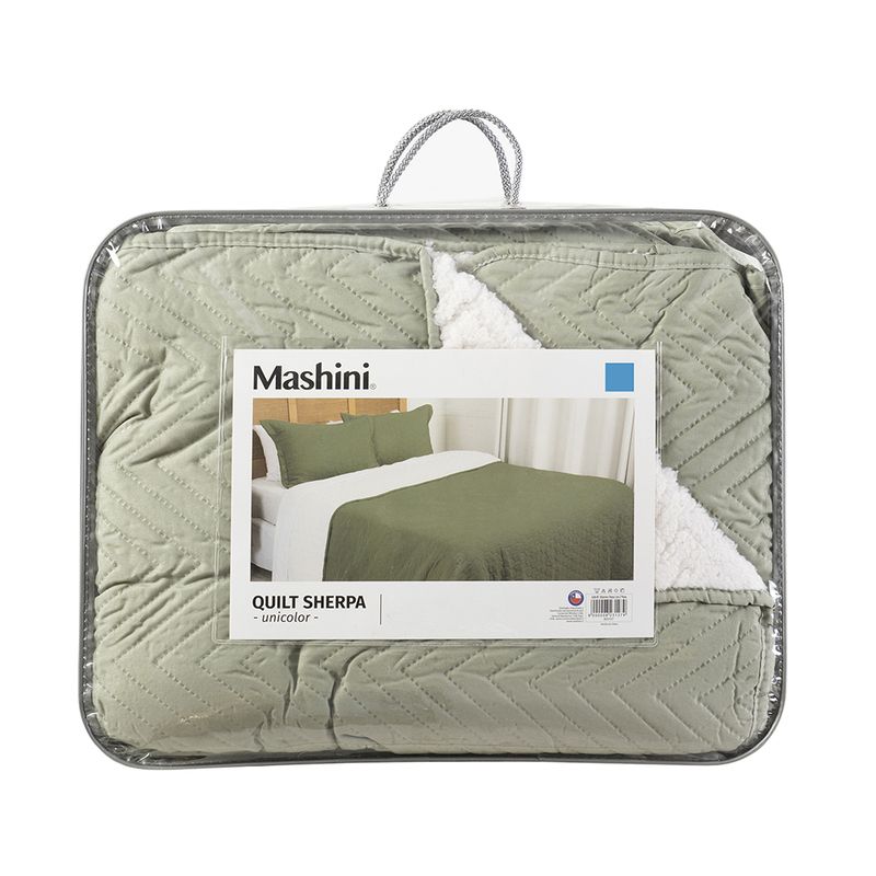 Mashini Quilt MF Sherpa Super King Verde - Imagen 3