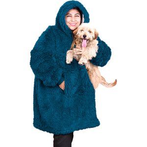 Manta Felpuda Hoodie Sherpy / Azul - Doral