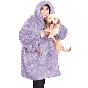 Manta Felpuda Hoodie Sherpy / Lila - Dora