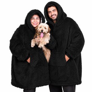 Manta Felpuda Hoodie Sherpy / Negro - Doral