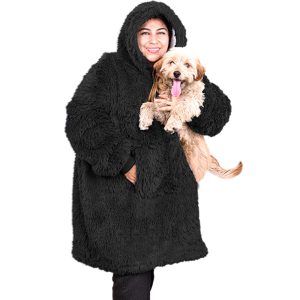 Manta Felpuda Hoodie Sherpy / Negro - Doral