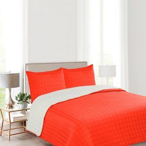 Quilt Sherpa Da Vinci Liso 2 Plazas / Coral - Doral