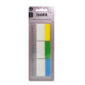 Regla con Notas Adhesivas 3 Colores - Isofit