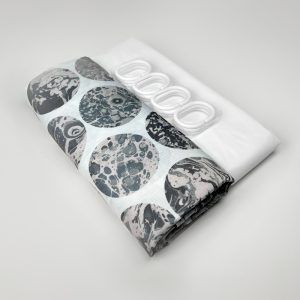 Set de Baño 14 Piezas / Círculos Gris  - Doral