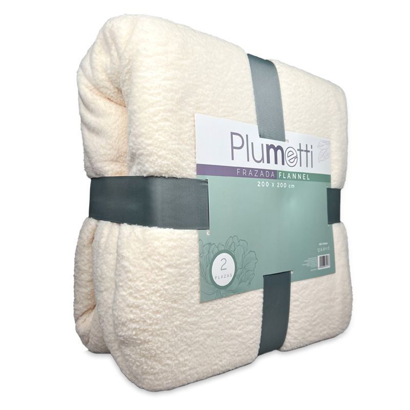 Frazada Flannel 2 Plazas / Crudo - Plumetti - Imagen 2
