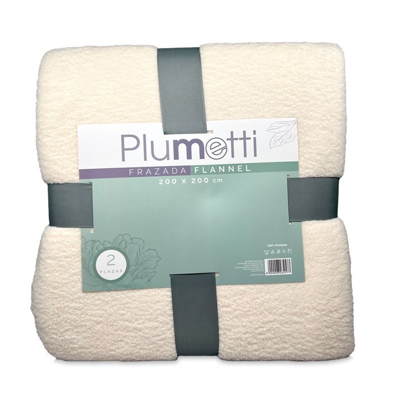 Frazada Flannel 2 Plazas / Crudo - Plumetti