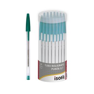 Tubo de Bolígrafos 0,7mm 24 und / Verde - Isofit