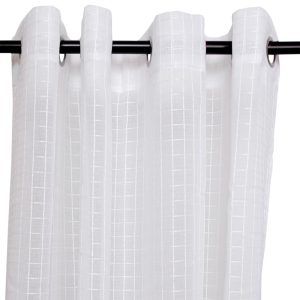 Set Cortina Gasa Cuadros / White - Masel