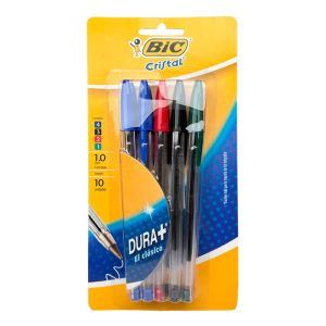 Set 10 Bolígrafos Cristal / 4 Azul 3 Negro 2 Rojo 1 Verde - Bic