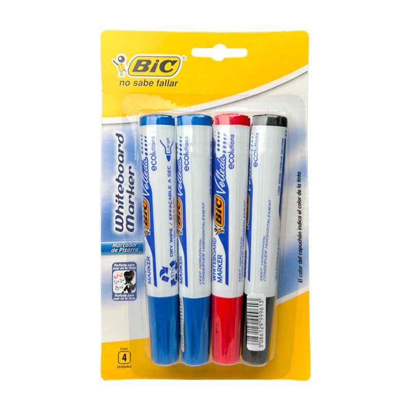 Set 4 Marcadores de Pizarra Surtido - Bic