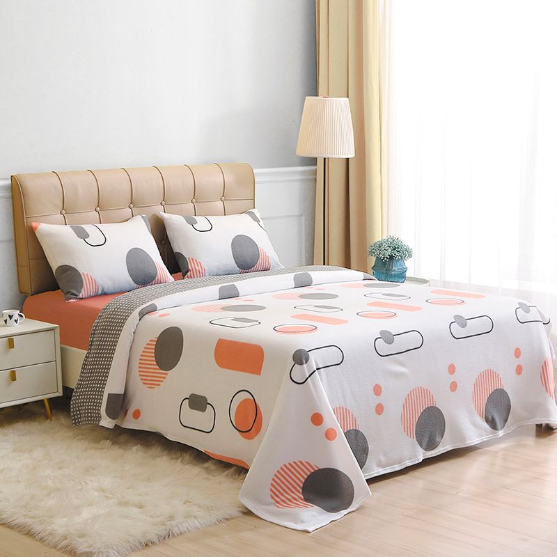 Sábanas de Polar Composé King / Círculos y Óvalos Rosado Blanco - Doral