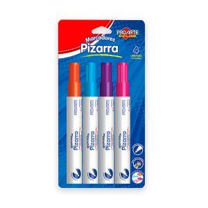 Set 4 Plumones/ Celeste Morado Naranjo Rosado - Proarte