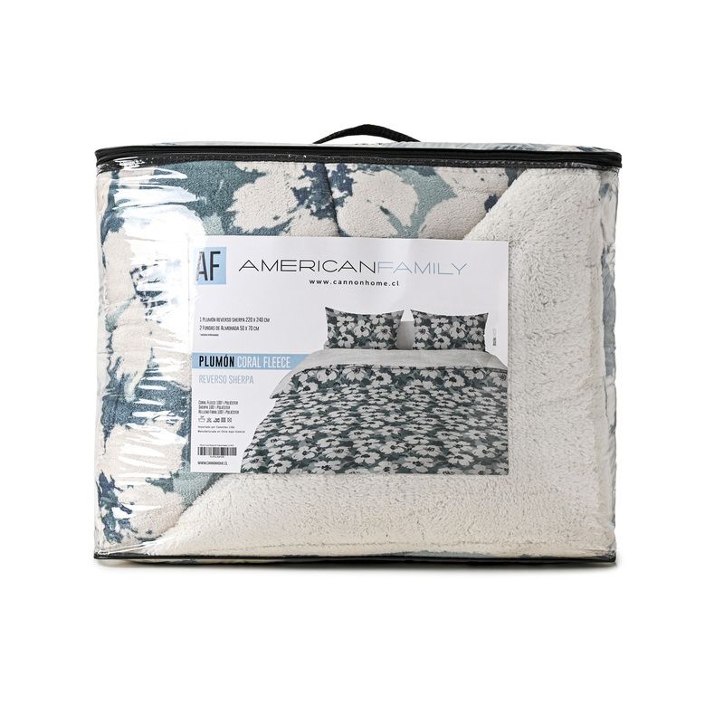 Plumón Coral Sherpa Estampado 1.5 Plazas / Malise - American Family - Imagen 4