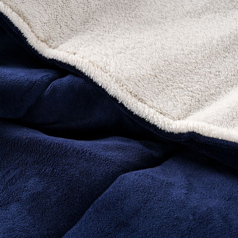 Plumón Coral Sherpa Liso 2.5 Plazas / Azul - American Family - Imagen 3