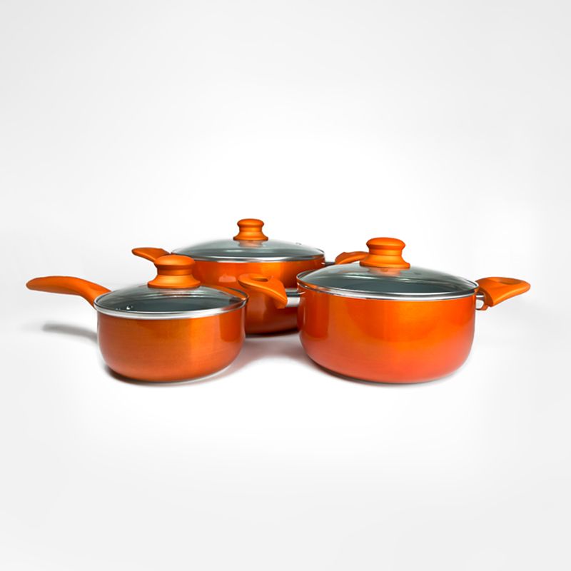 Batería Aluminio Titanio 6 piezas Cacerola / Salmón - Doral - Imagen 2